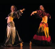 Piper and Melina, the Daughters of Rhea, perform Raks Kahti at Belly Dance Magic 2006, photo by Algerina Perna of the Baltimore Sun