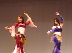 Piper and Stephanie of the Baltimore Daughters of Rhea dancing the "Spicy Cymbals" sectionof Raks Kahti