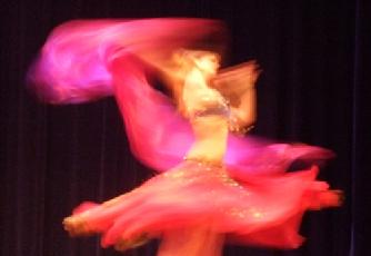 Deniz of Ohio entrances the audience with her veil dancing at Belly Dance Magic 2007 282