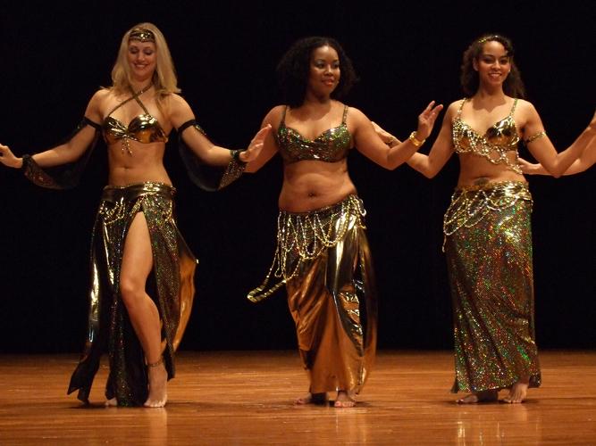 Cheryl, Zaira al Zahara, and Bastet perform Piper's "in the music" choreography at Belly Dance Magic 2007