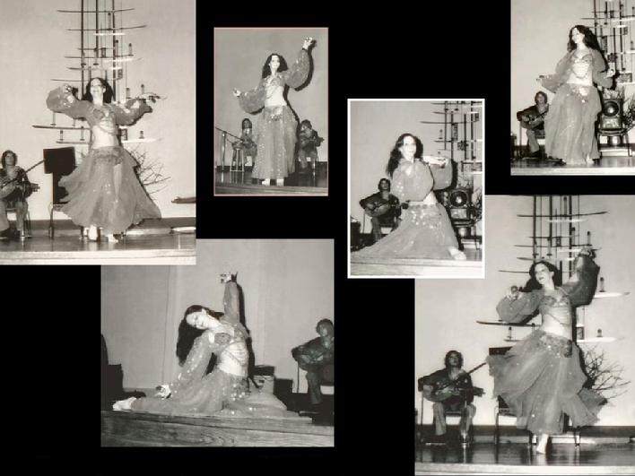 Rhea dancing at one of the first belly dance conventions in 1977