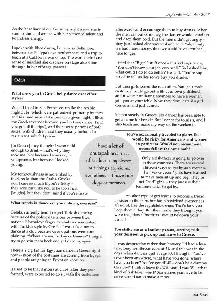 Article about Rhea in the September 2007 issue of WAMEDA 2