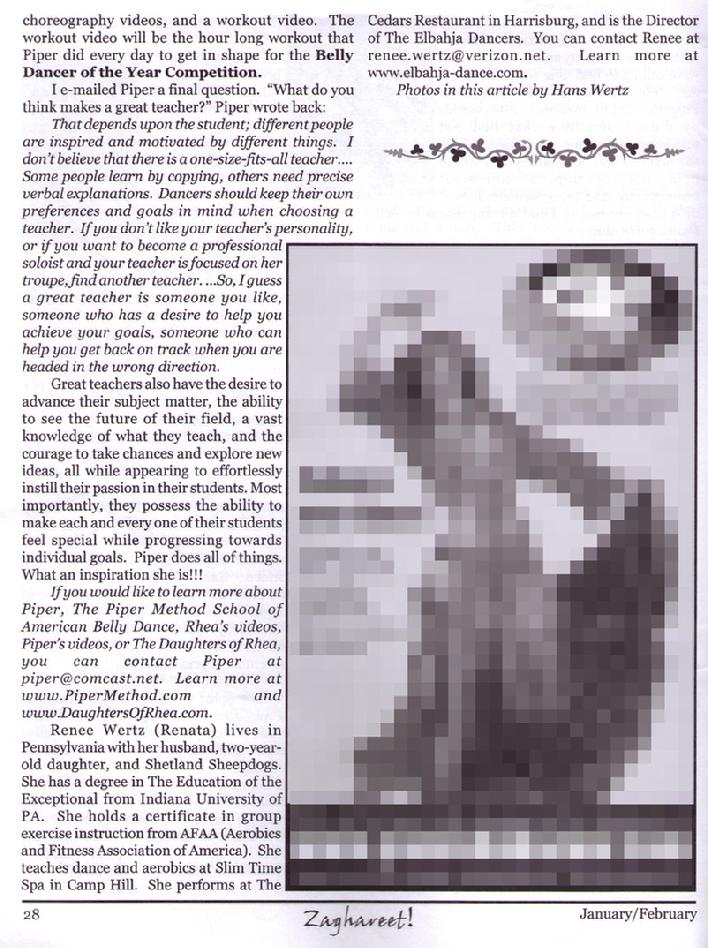 Piper featured in Zaghareet Magazine Jan 2006 c